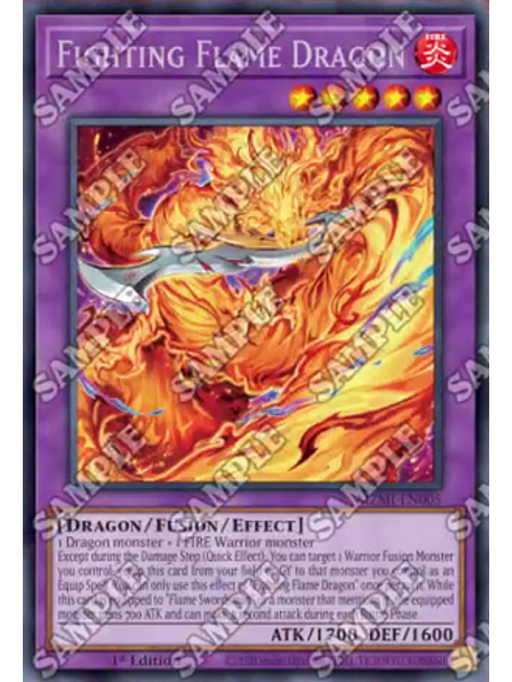 Fighting Flame Dragon - MZMI-EN005 - Rare 1st Edition 1