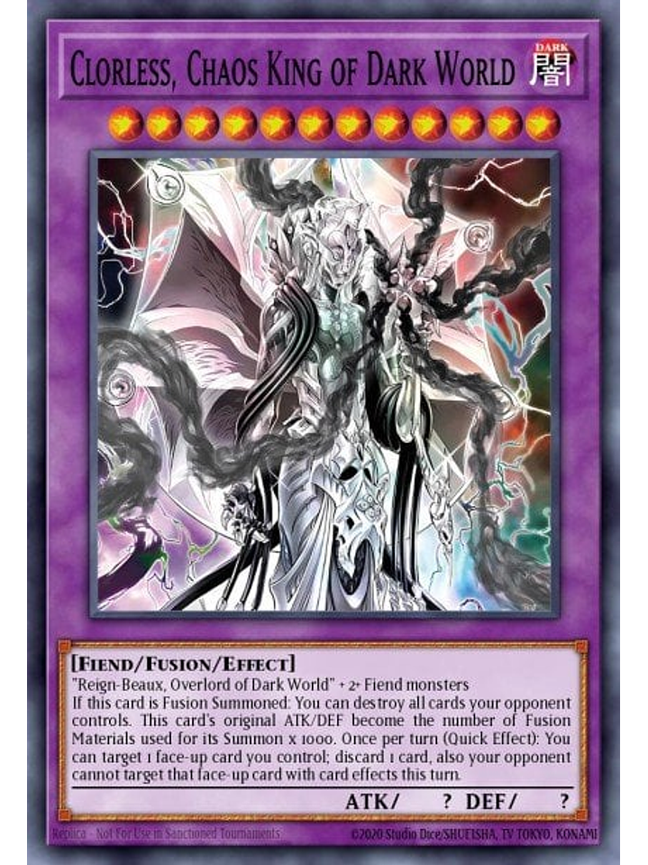 Clorless, Chaos King of Dark World - MZMI-EN014 - Super Rare 1st Edition 1