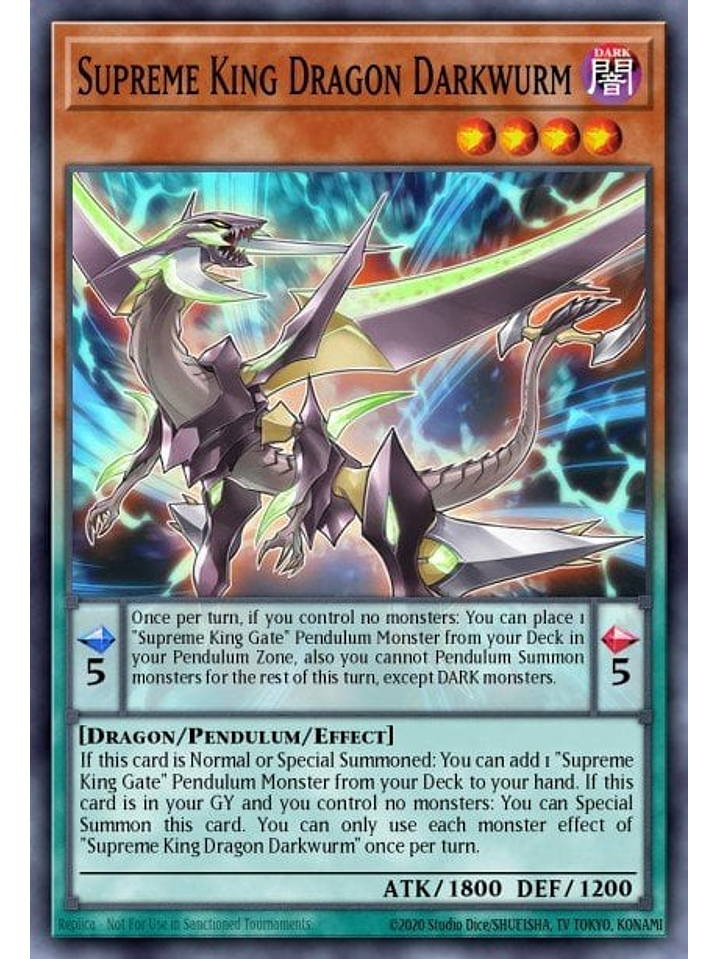 Supreme King Dragon Darkwurm - MZMI-EN057 - Rare 1st Edition 1