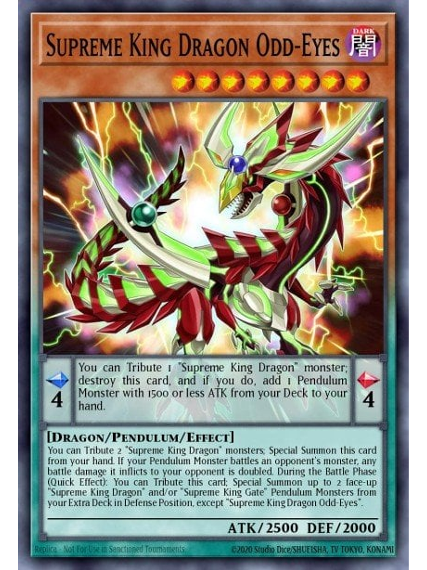 Supreme King Dragon Odd-Eyes - MZMI-EN058 - Rare 1st Edition 1