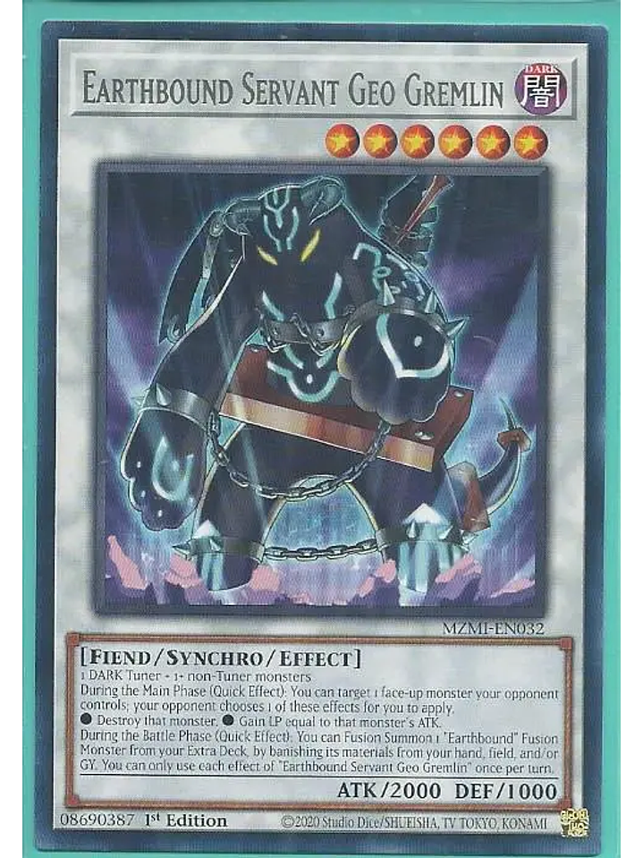 Earthbound Servant Geo Gremlin - MZMI-EN032 - Rare 1st Edition 1