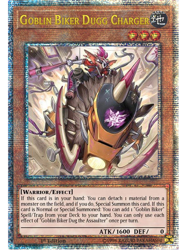Goblin Biker Dugg Charger - PHNI-EN008 - Quarter Century Secret Rare 1st Edition 1