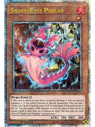 Snake-Eyes Poplar - PHNI-EN012 - Quarter Century Secret Rare 1st Edition