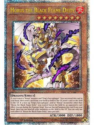 Horus the Black Flame Deity - PHNI-EN018 - Quarter Century Secret Rare 1st Edition