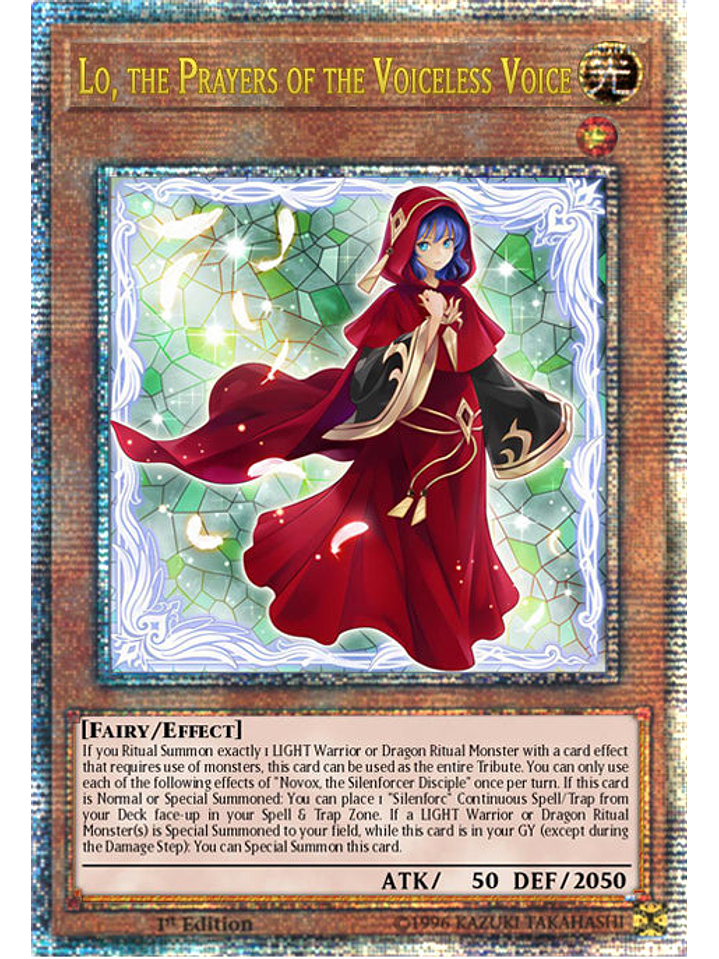 Lo, the Prayers of the Voiceless Voice - PHNI-EN019 - Quarter Century Secret Rare 1st Edition 1