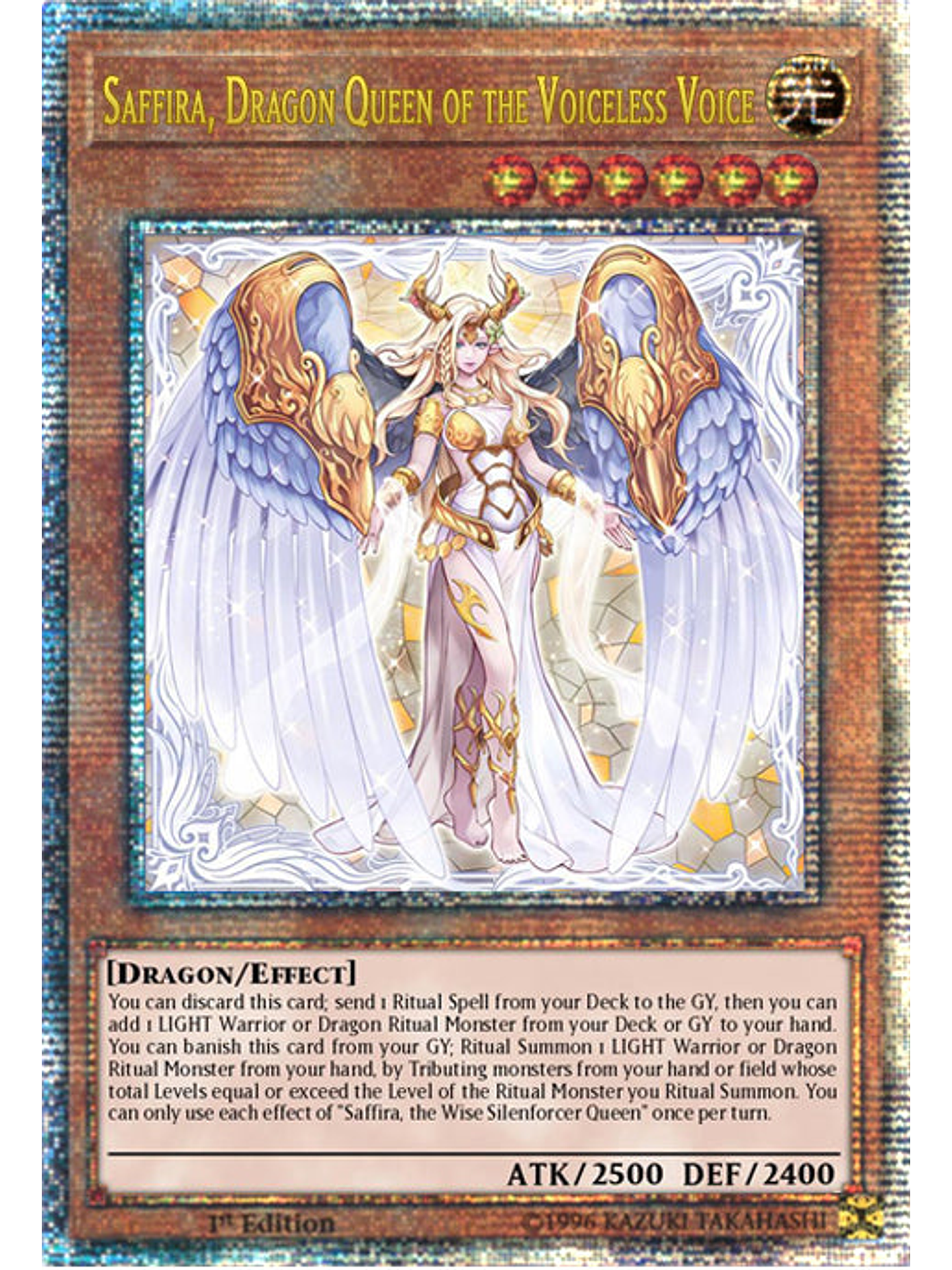 Saffira, Dragon Queen of the Voiceless Voice - PHNI-EN020 - Quarter Century Secret Rare 1st Edition 1