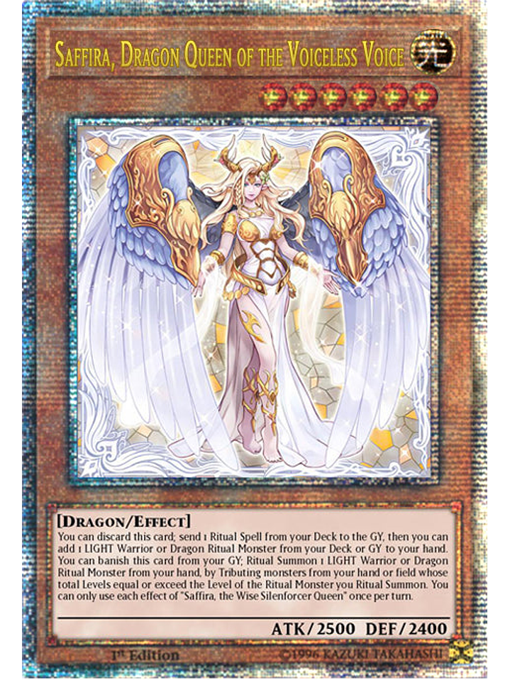 Saffira, Dragon Queen of the Voiceless Voice - PHNI-EN020 - Quarter Century Secret Rare 1st Edition 1