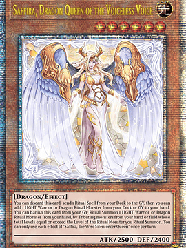 Saffira, Dragon Queen of the Voiceless Voice - PHNI-EN020 - Quarter Century Secret Rare 1st Edition