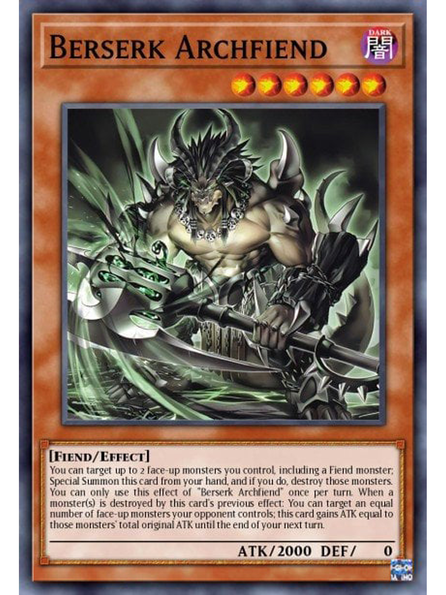Berserk Archfiend - PHNI-EN027 - Common 1st Edition 1