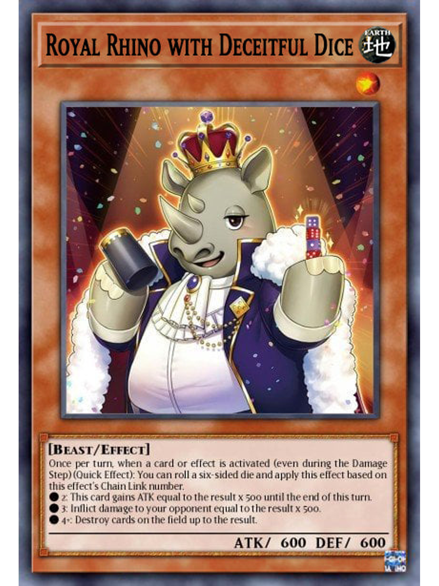 Royal Rhino with Deceitful Dice - PHNI-EN036 - Common 1st Edition 1
