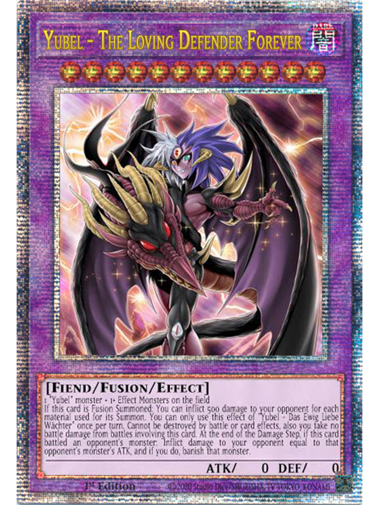 Yubel - The Loving Defender Forever - PHNI-EN038 - Quarter Century Secret Rare 1st Edition 1