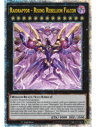 Raidraptor - Rising Rebellion Falcon - PHNI-EN045 - Quarter Century Secret Rare 1st Edition