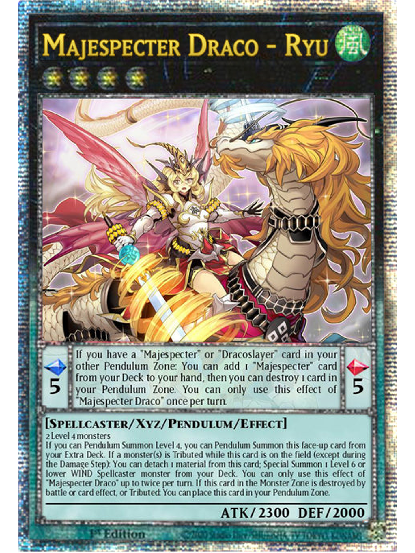 Majespecter Draco - Ryu - PHNI-EN049 - Quarter Century Secret Rare 1st Edition 1