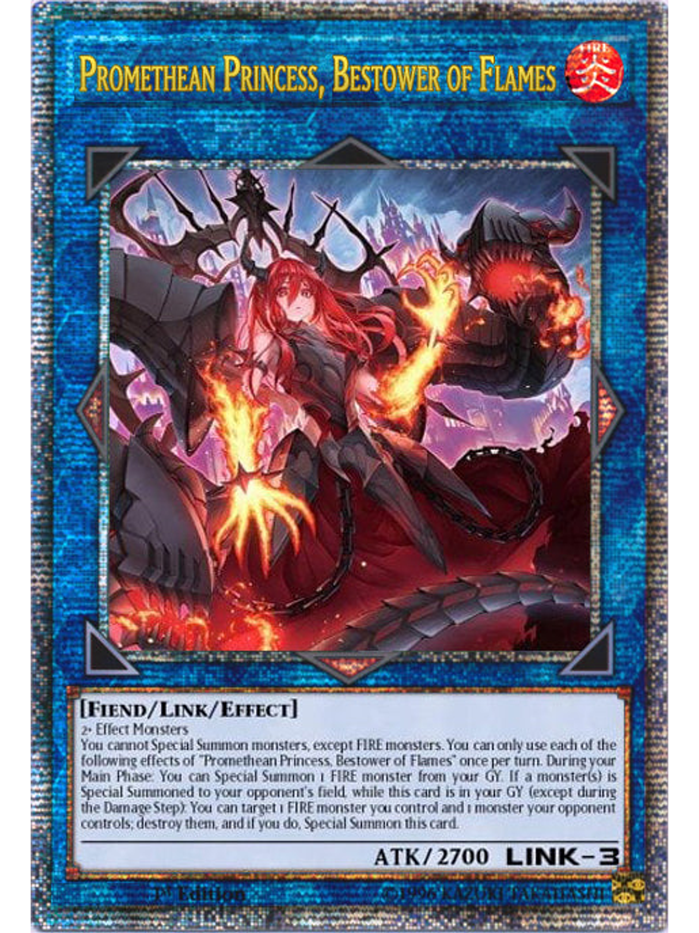 Promethean Princess, Bestower of Flames - PHNI-EN052 - Quarter Century Secret Rare 1st Edition 1