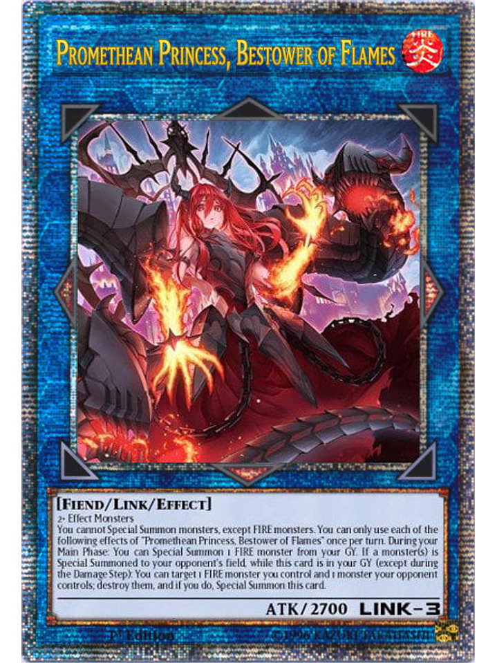 Promethean Princess, Bestower of Flames - PHNI-EN052 - Quarter Century Secret Rare 1st Edition 1