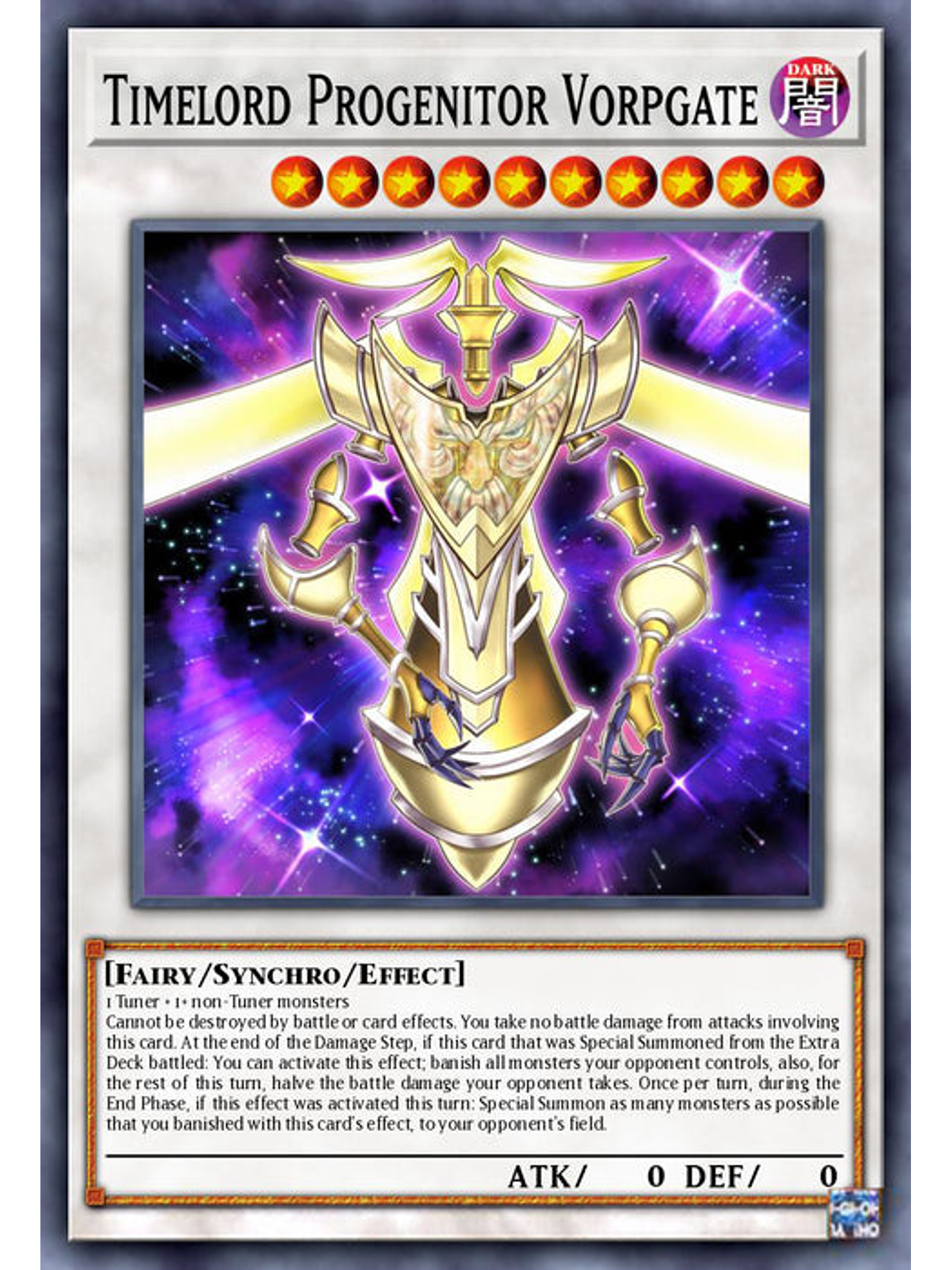 Timelord Progenitor Vorpgate - BLC1-EN008 - Secret Rare 1st Edition 1