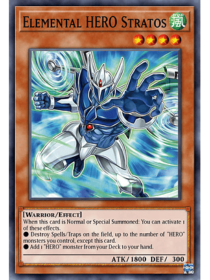 Elemental HERO Stratos (alternate art) - BLC1-EN022 - Ultra Rare 1st Edition
