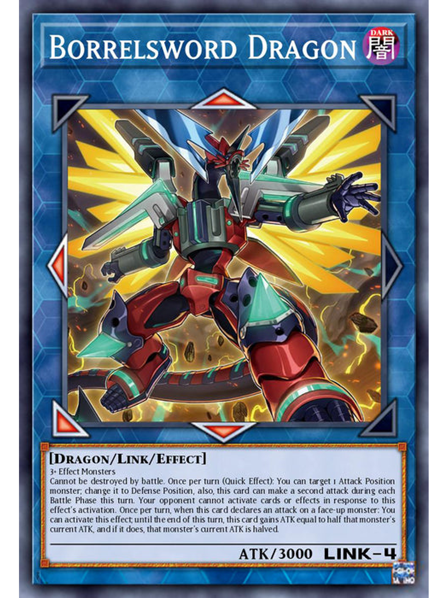 Borrelsword Dragon (alternate art) - BLC1-EN023 - Ultra Rare (Silver) 1st Edition 1