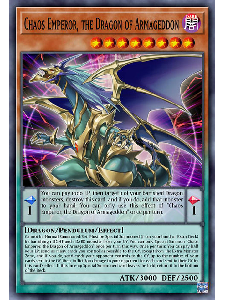 Chaos Emperor, the Dragon of Armageddon - BLC1-EN026 - Ultra Rare 1st Edition 1