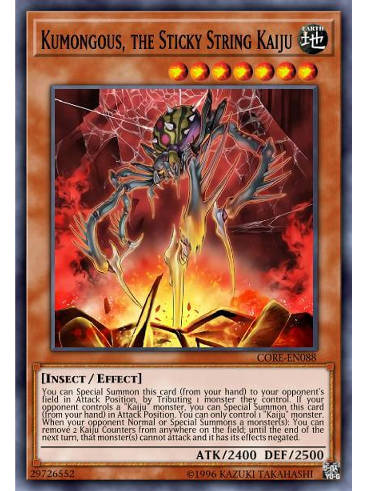 Kumongous, the Sticky String Kaiju - BLC1-EN034 - Ultra Rare 1st Edition 1