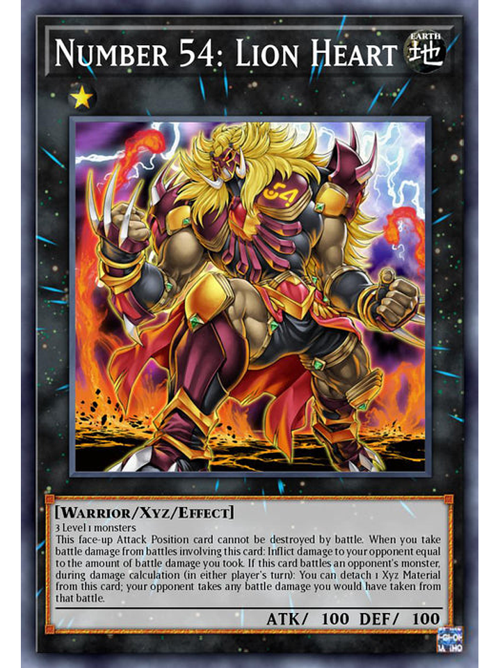 Number 54: Lion Heart - BLC1-EN037 - Ultra Rare (Silver) 1st Edition 1