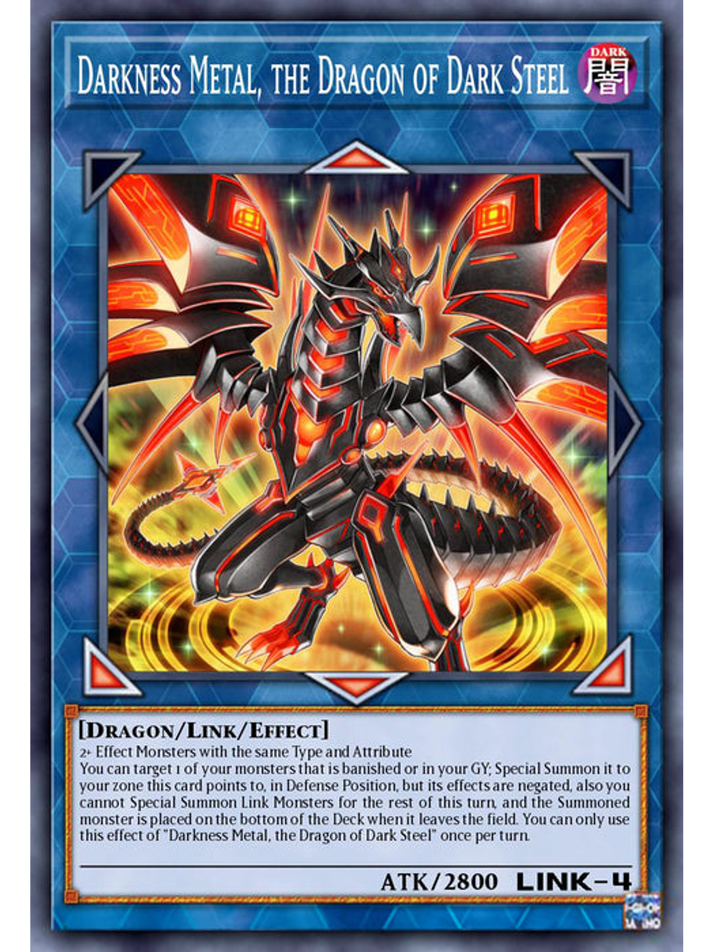 Darkness Metal, the Dragon of Dark Steel - BLC1-EN044 - Ultra Rare 1st Edition 1
