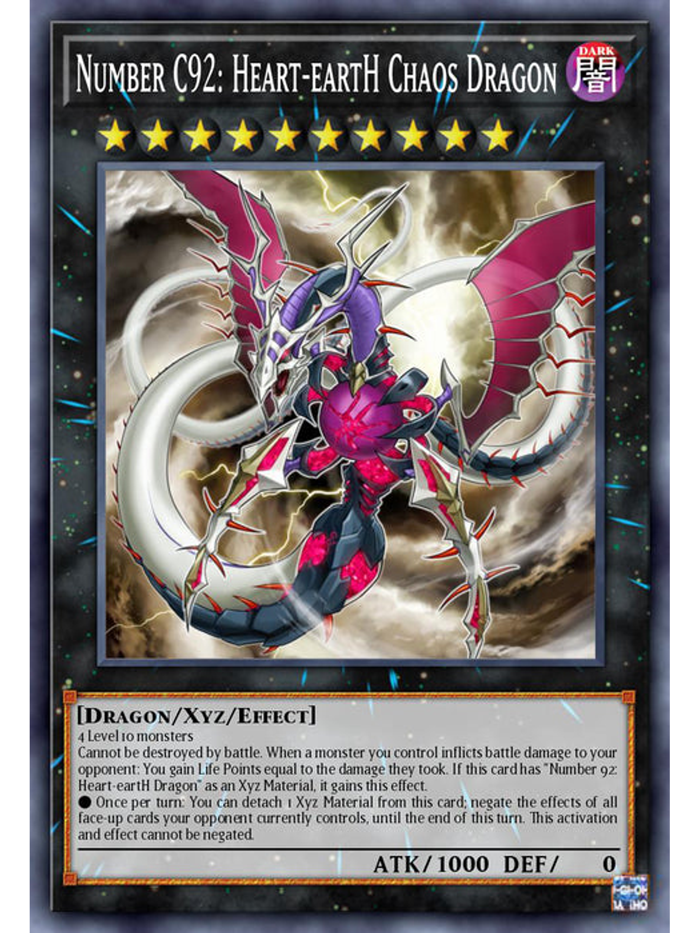 Number C92: Heart-eartH Chaos Dragon - BLC1-EN149 - Common 1st Edition 1