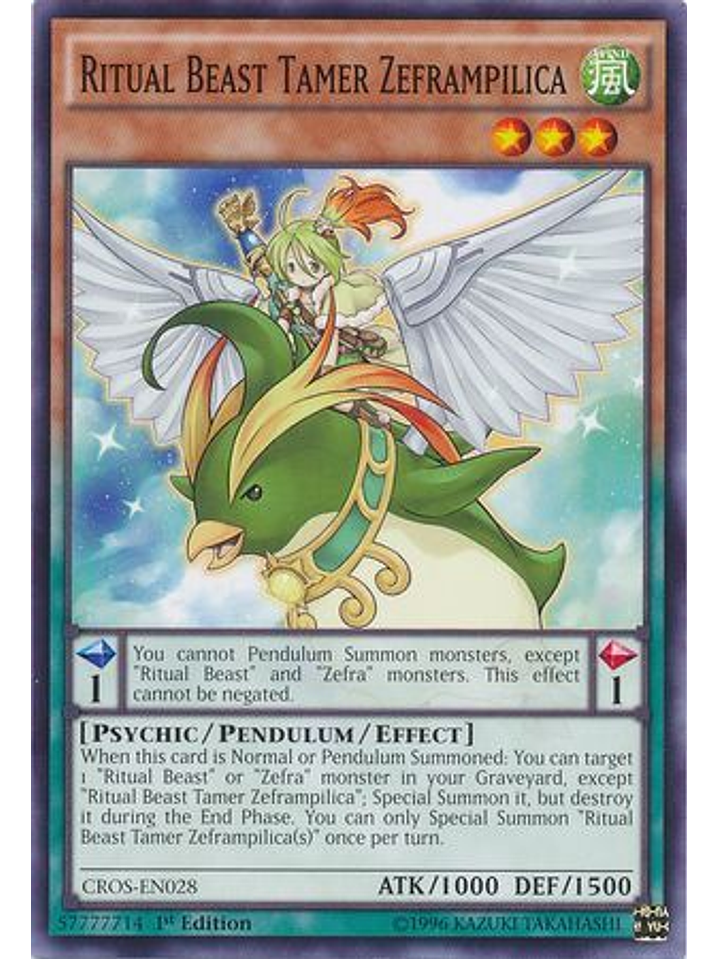 Ritual Beast Tamer Zeframpilica - CROS-EN028 - Common 1st Edition 1