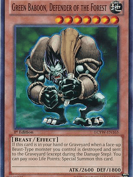 Green Baboon, Defender of the Forest - LCYW-EN165 - Common 1st Edition