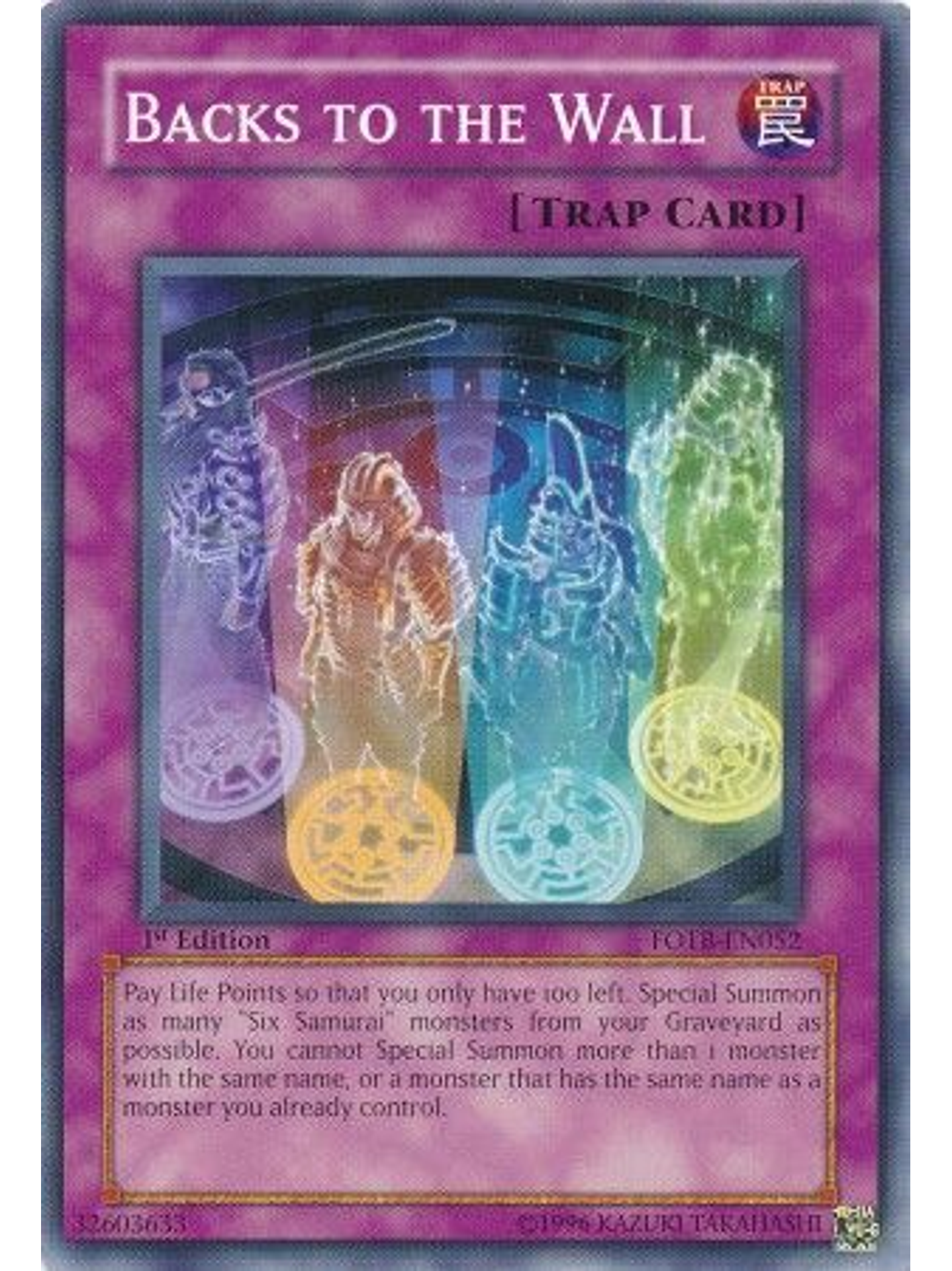 Backs to the Wall - FOTB-EN052 - Common 1st Edition 1