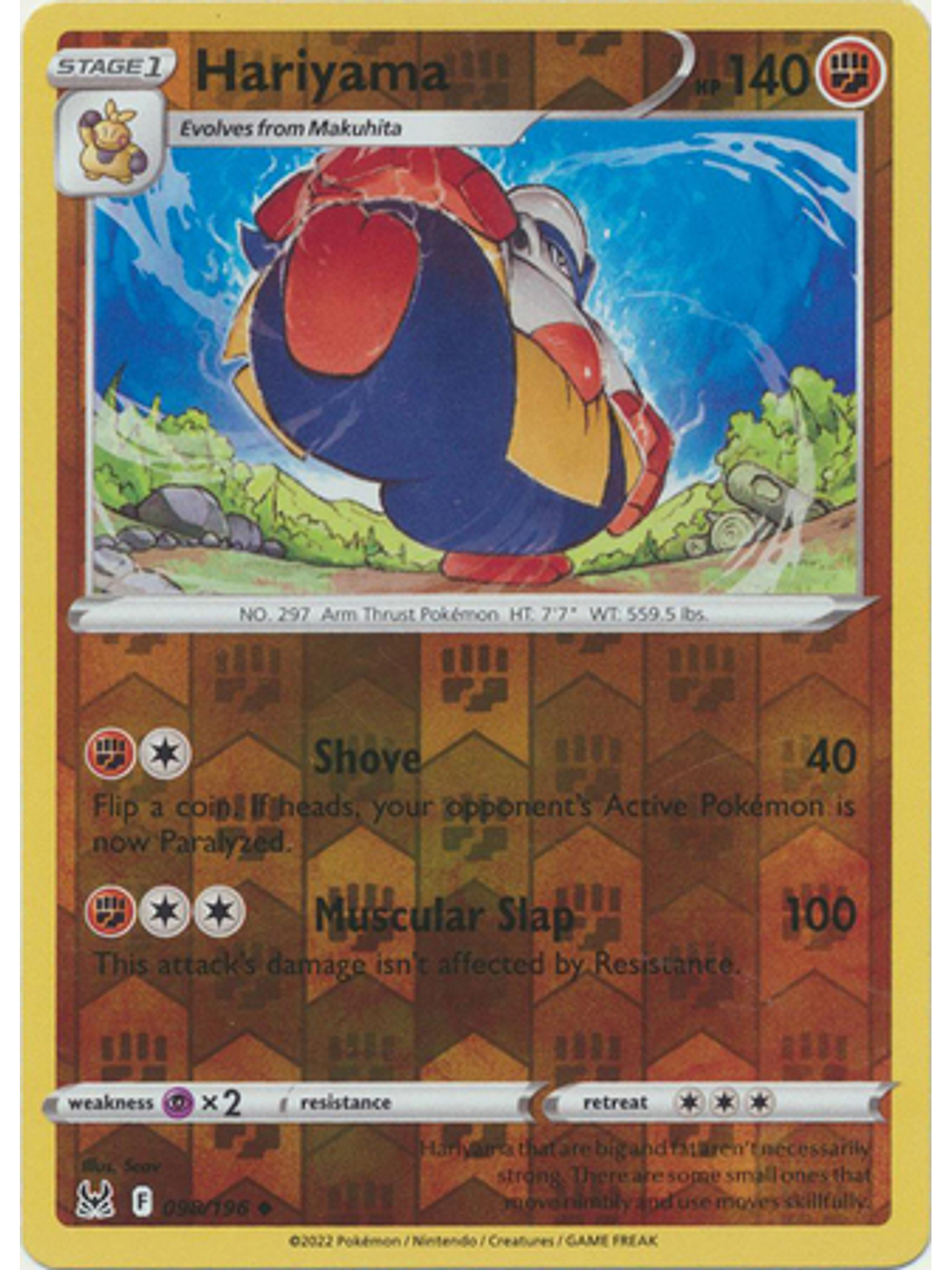 Hariyama - 098/196 - Uncommon Reverse Holo 1