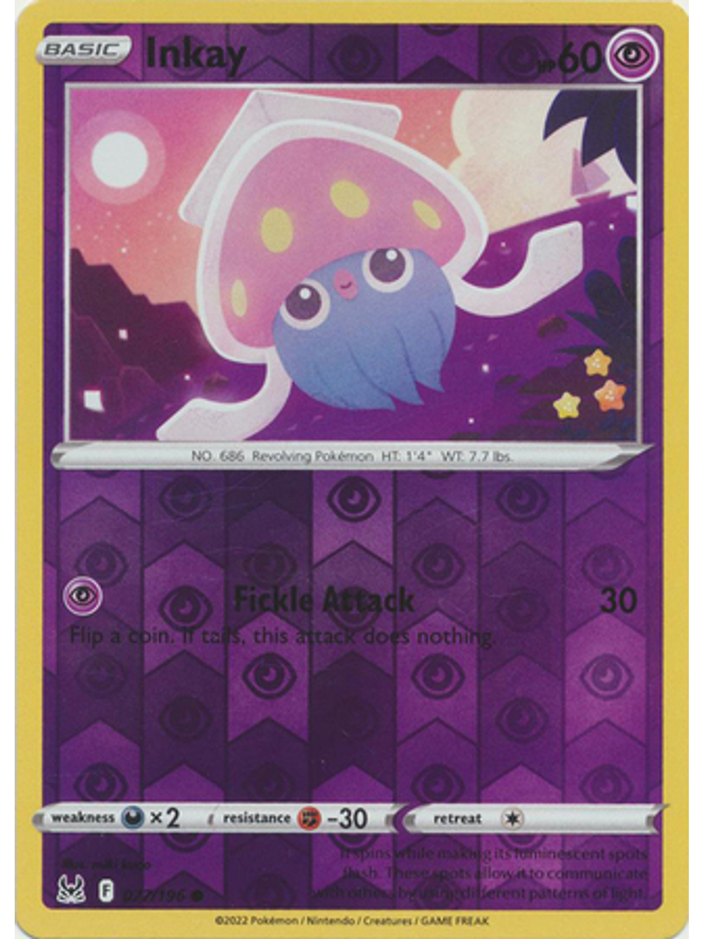 Inkay - 077/196 - Common Reverse Holo 1