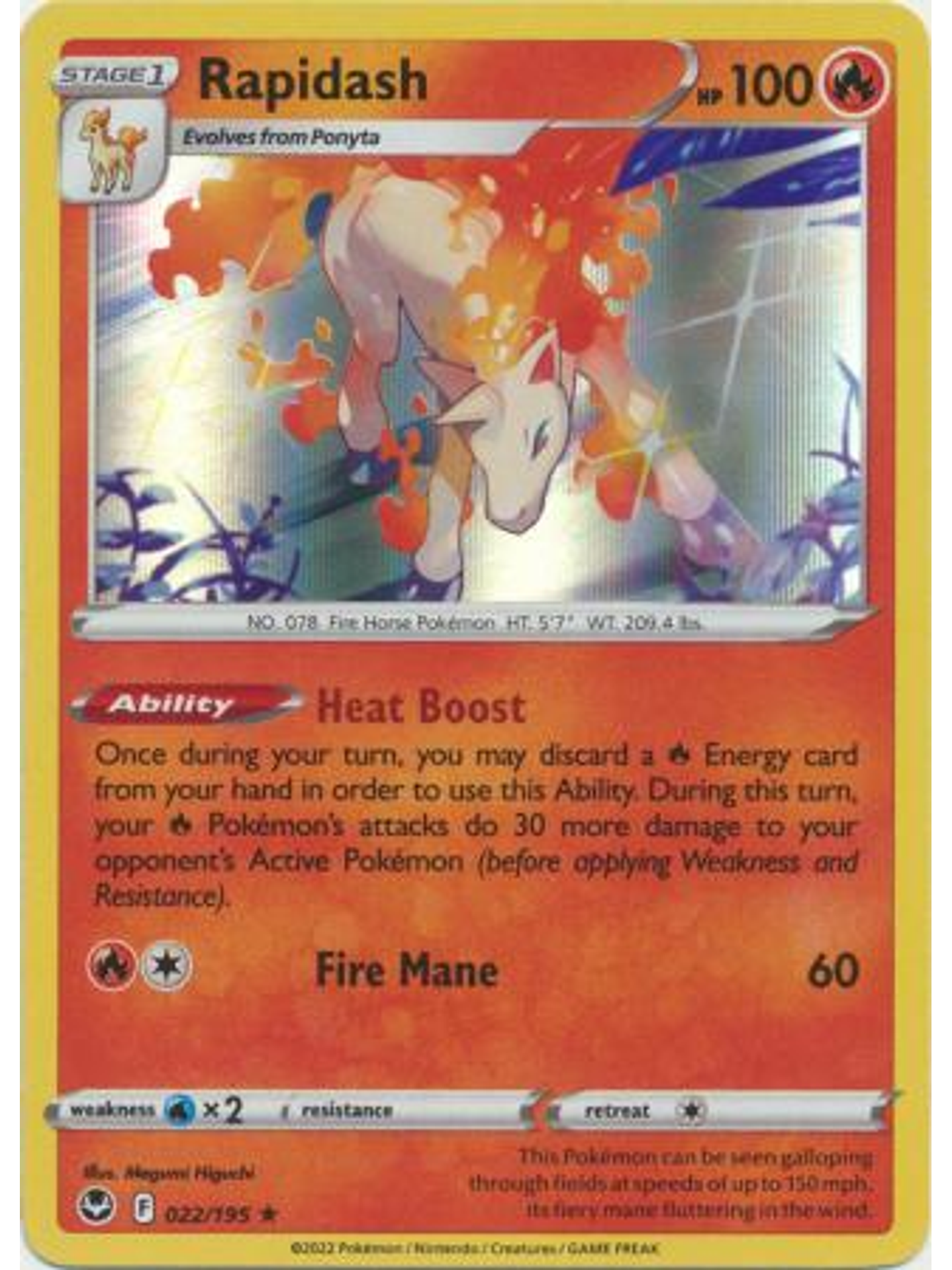 Rapidash - 022/195 - Holo Rare 1