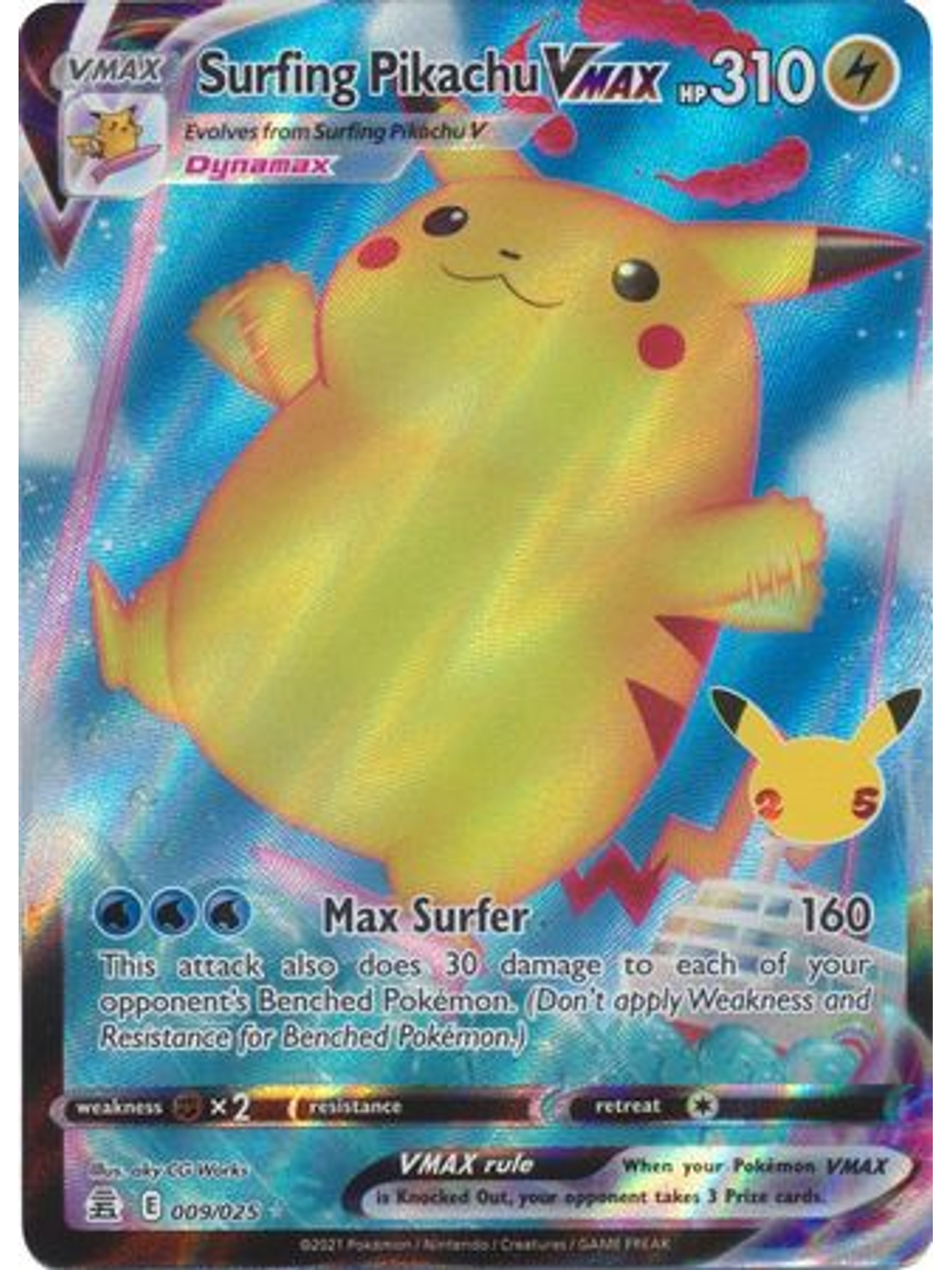 Surfing Pikachu VMAX - 9/25 - Ultra Rare 1
