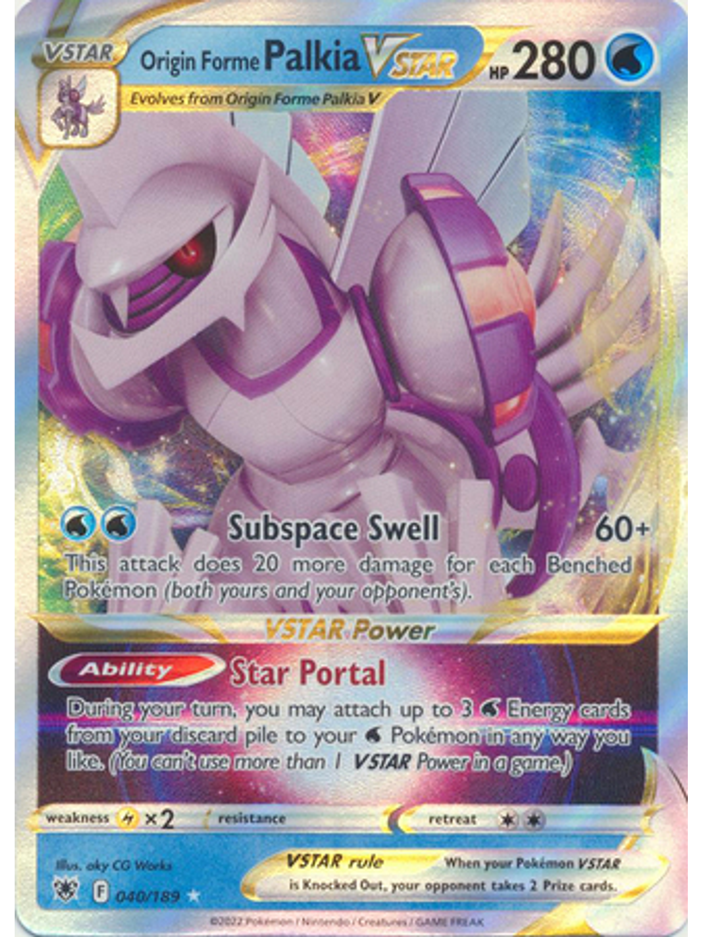 Origin Forme Palkia VSTAR - 040/189 - Ultra Rare 1