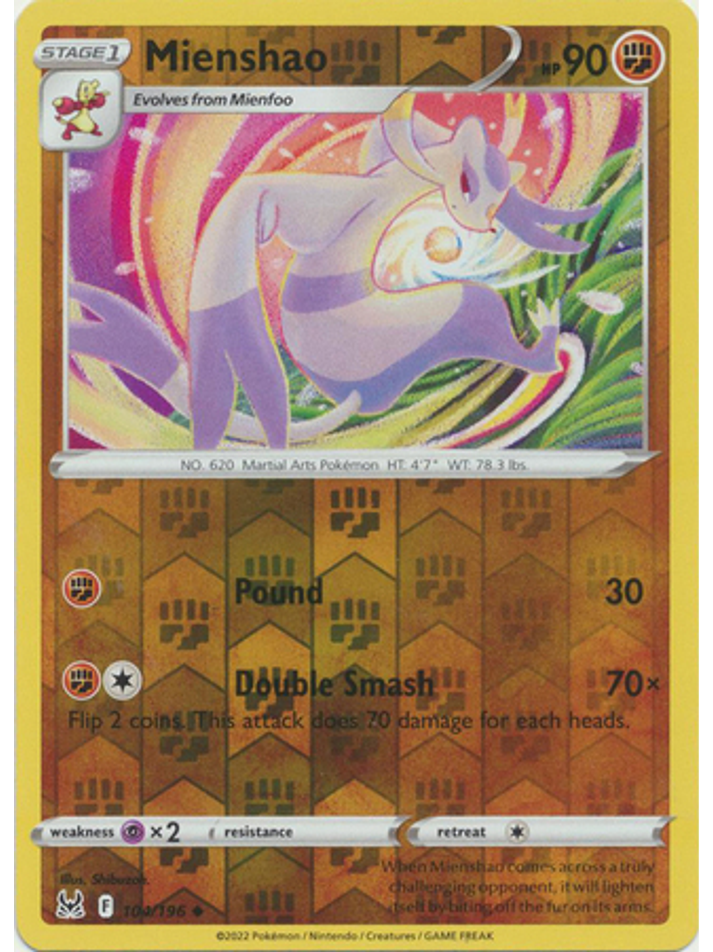 Mienshao - 104/196 - Uncommon Reverse Holo 1