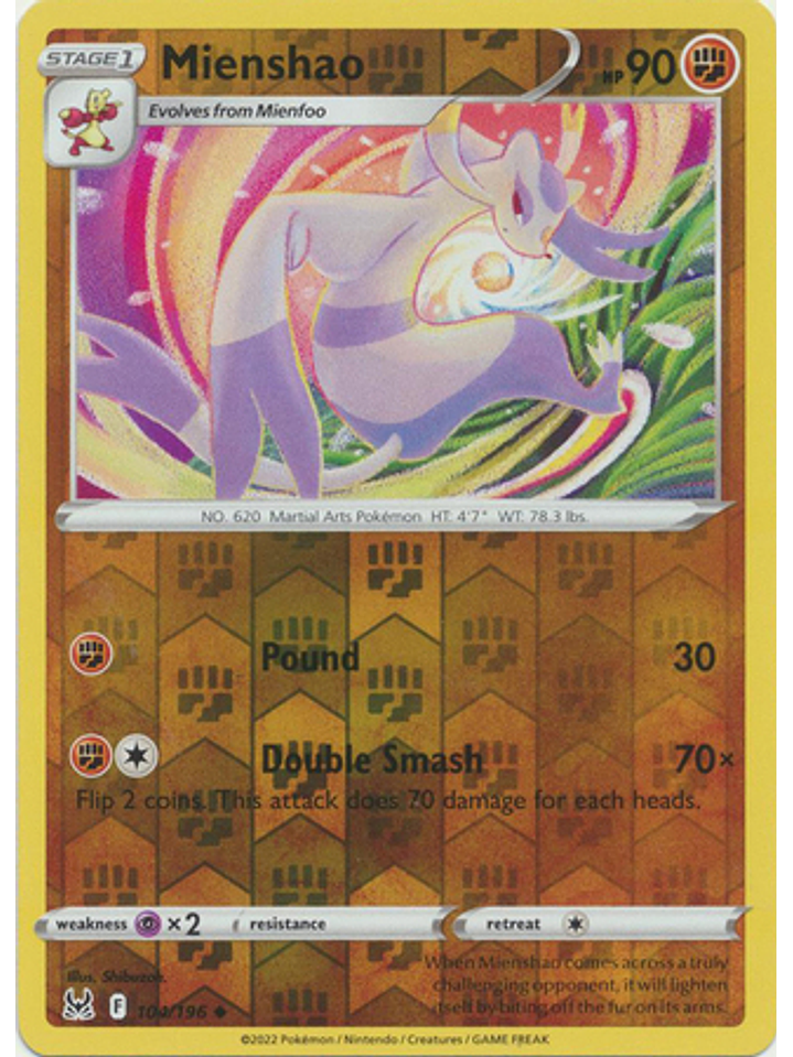 Mienshao - 104/196 - Uncommon Reverse Holo 1