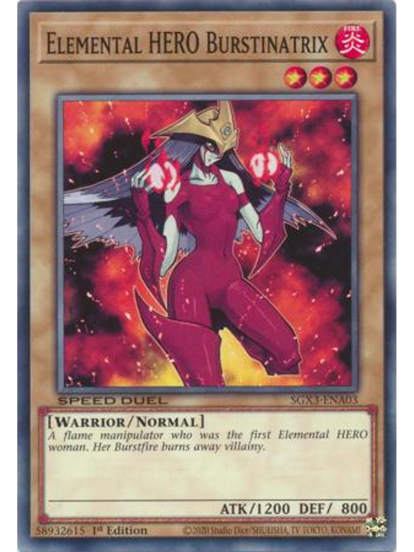 Elemental HERO Burstinatrix - SGX3-ENA03 - Common 1st Edition 1