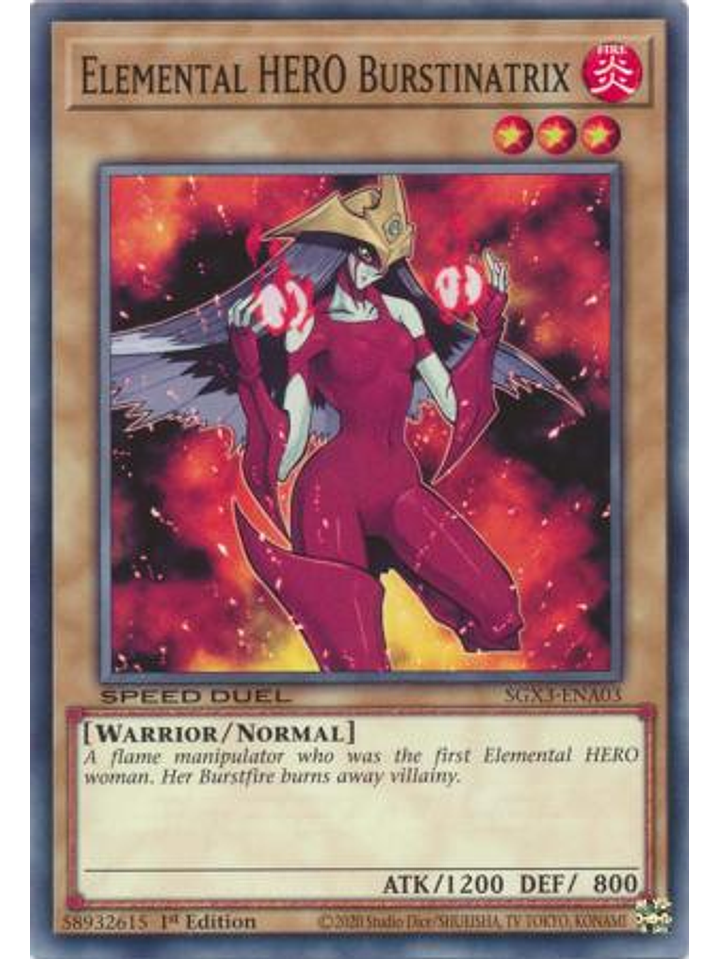 Elemental HERO Burstinatrix - SGX3-ENA03 - Common 1st Edition 1
