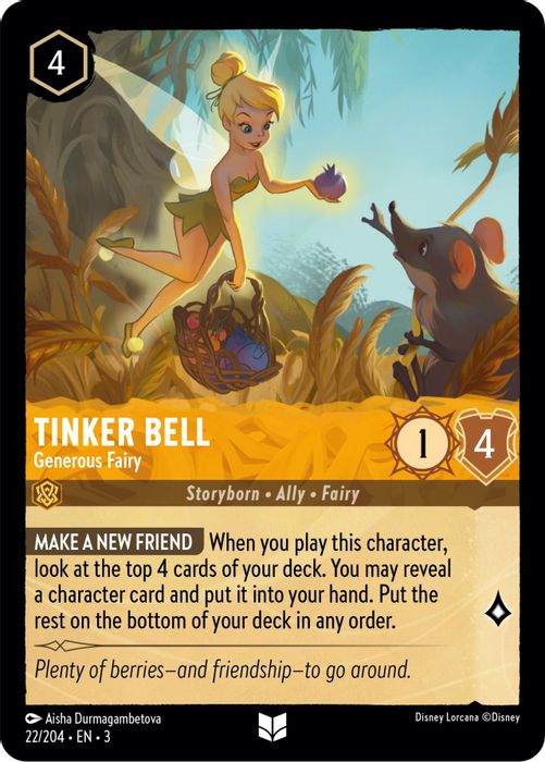 Tinker Bell - Generous Fairy  - 022/204 - Uncommon