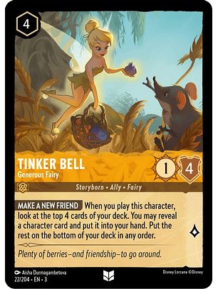 Tinker Bell - Generous Fairy  - 022/204 - Uncommon