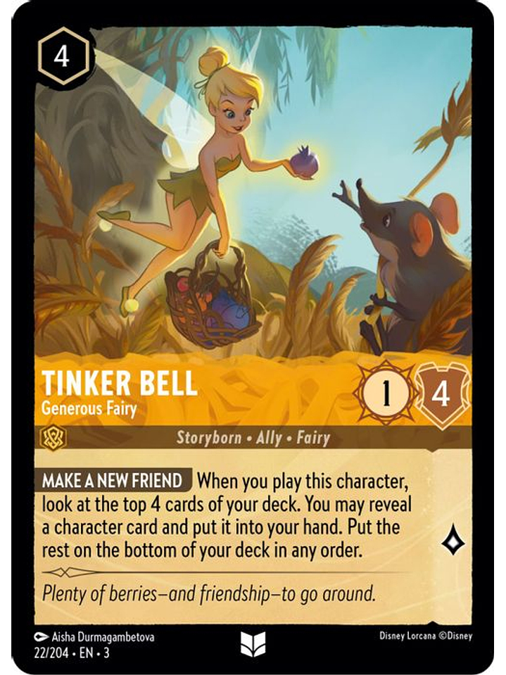 Tinker Bell - Generous Fairy  - 022/204 - Uncommon 1