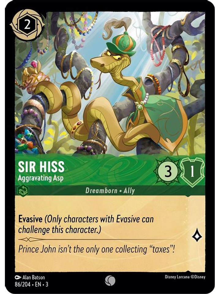 Sir Hiss - Aggravating Asp  - 086/204 - Common 1