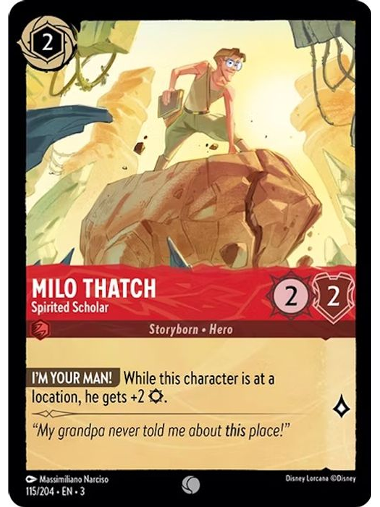 Milo Thatch - Spirited Scholar  - 115/204 - Common 1