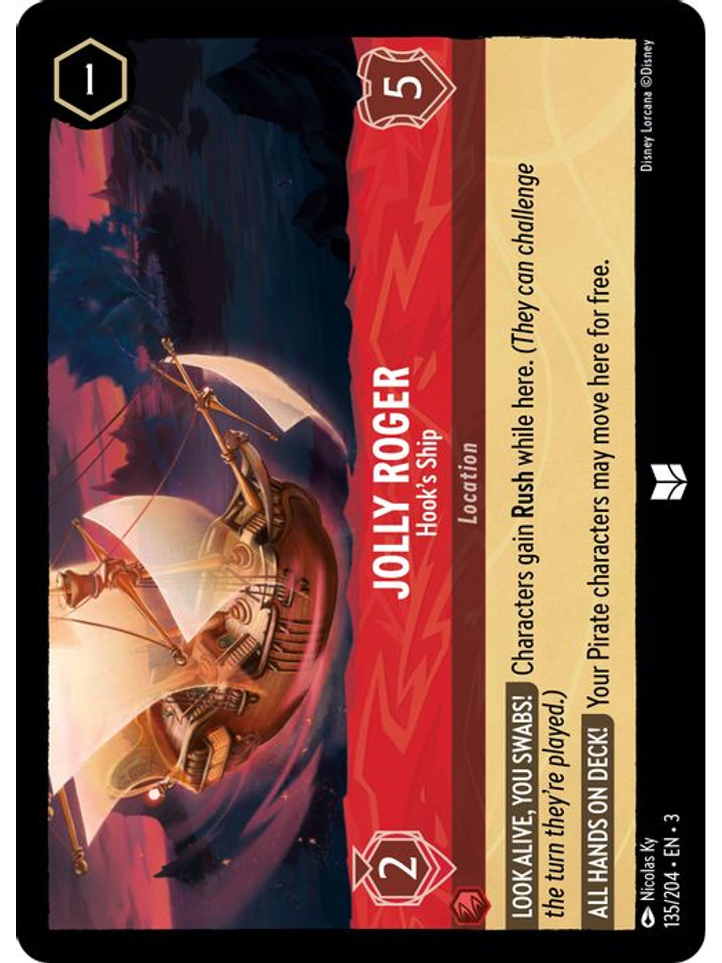 Jolly Roger - Hook's Ship  - 135/204 - Uncommon 1
