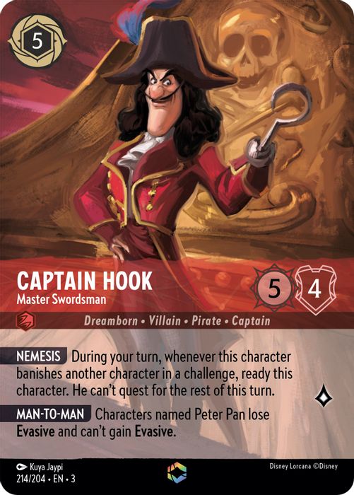 Captain Hook - Master Swordsman (Alternate Art)  - 214/204 - Enchanted