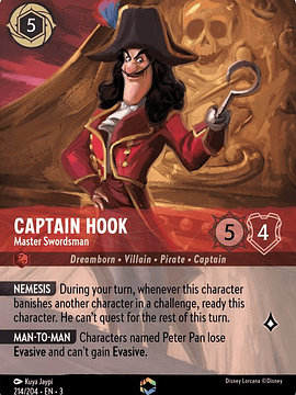 Captain Hook - Master Swordsman (Alternate Art)  - 214/204 - Enchanted
