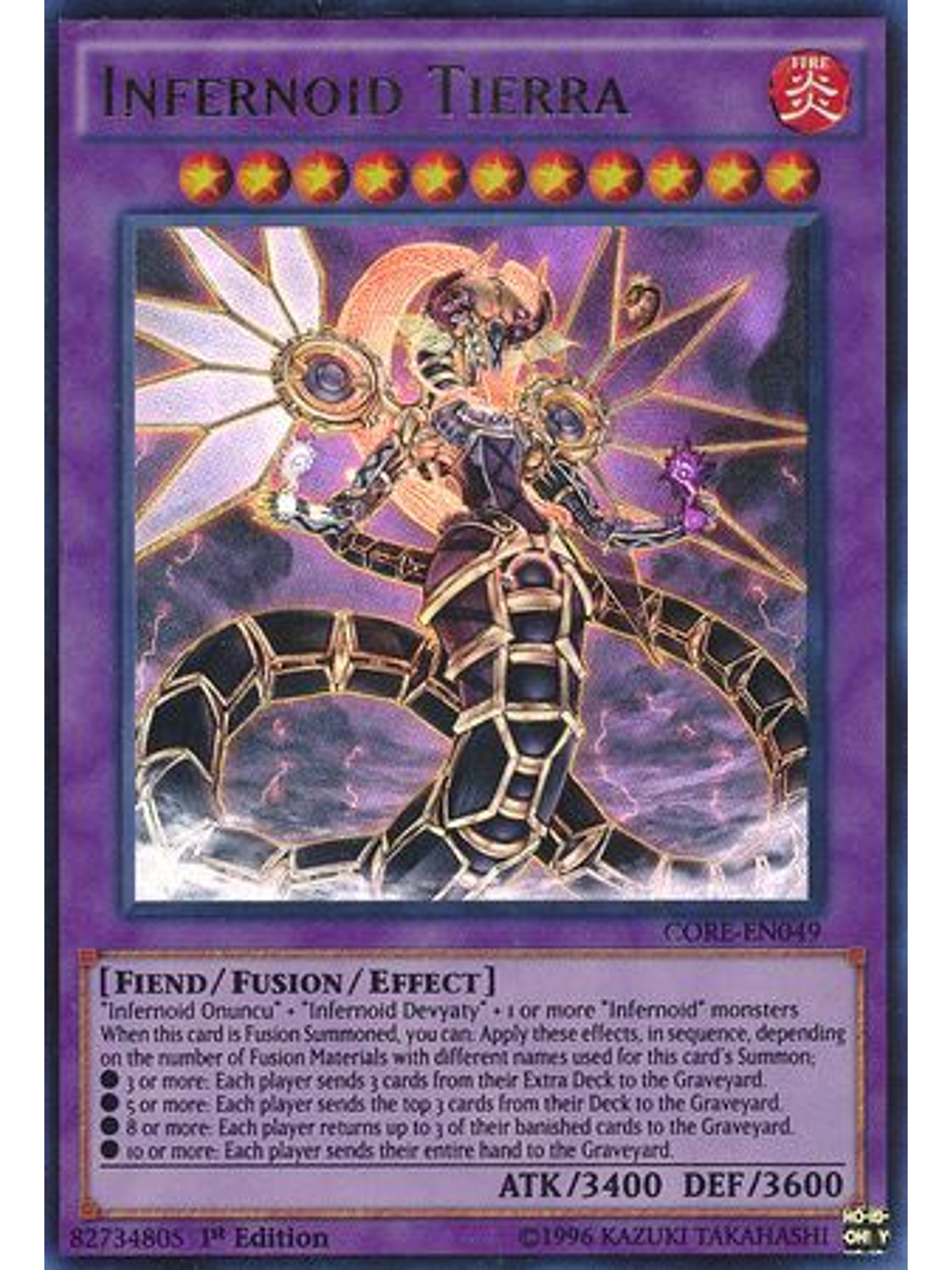 Infernoid Tierra - CORE-EN049 - Ultra Rare 1st Edition 1