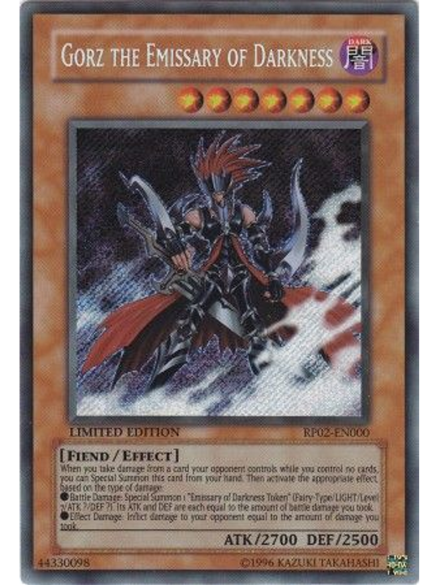 Gorz the Emissary of Darkness - RP02-EN000 - Secret Rare 1