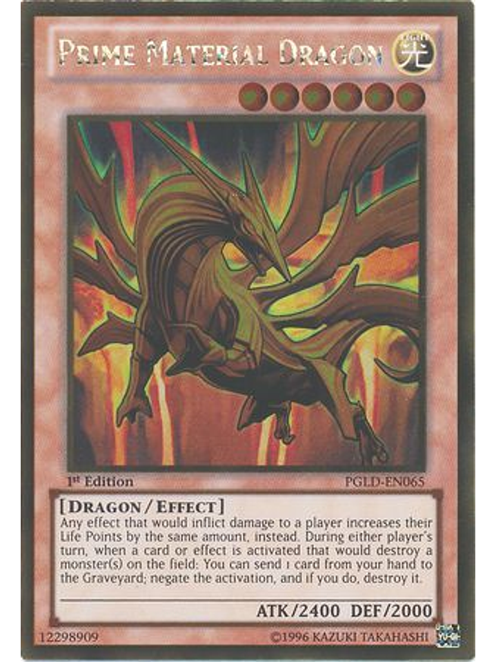 Prime Material Dragon - PGLD-EN065 - Gold Rare 1st Edition 1